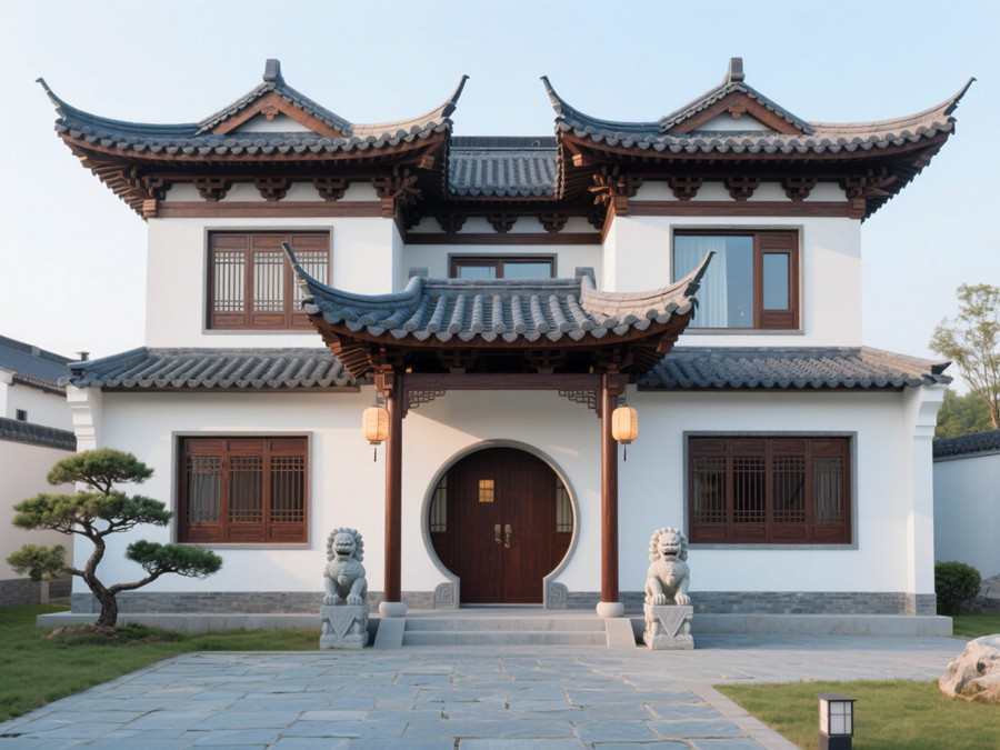 在新加坡搭建的中式風格的輕鋼別墅